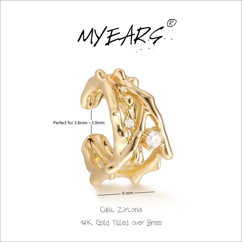 MYEARS Women Ear Cuff Earring Gold Non Pierced Ear Cartilage Clip on Wrap Hoop 14K Gold Filled Tiny Boho Beach Simple Minimalist Delicate Handmade Hypoallergenic Jewelry Gift-Sold as Single/Pair - Image 4